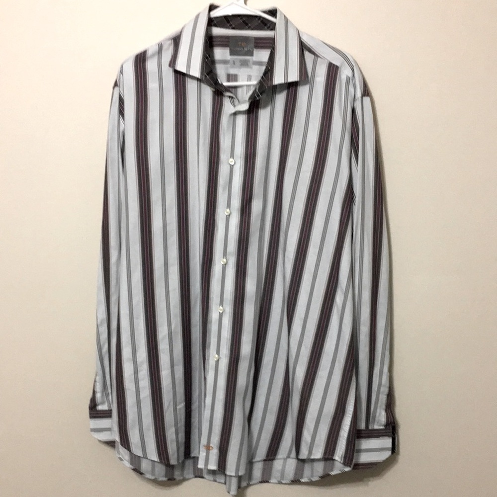 Thomas Dean Men’s Size XL Button Down Long Sleeve Casual Shirt.